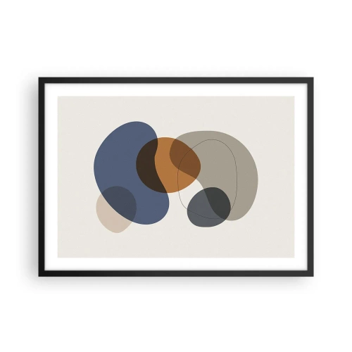 Poster în ramă neagră - Picături de culoare - 70x50 cm