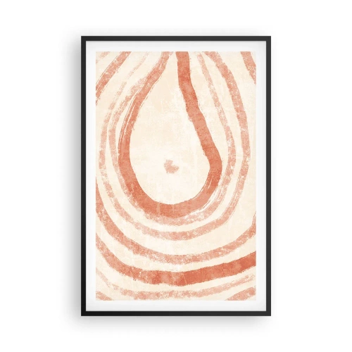 Poster în ramă neagră - Cercuri de corali - compoziție - 61x91 cm
