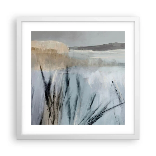 Poster în ramă albă - Câmpuri de iarnă - 40x40 cm