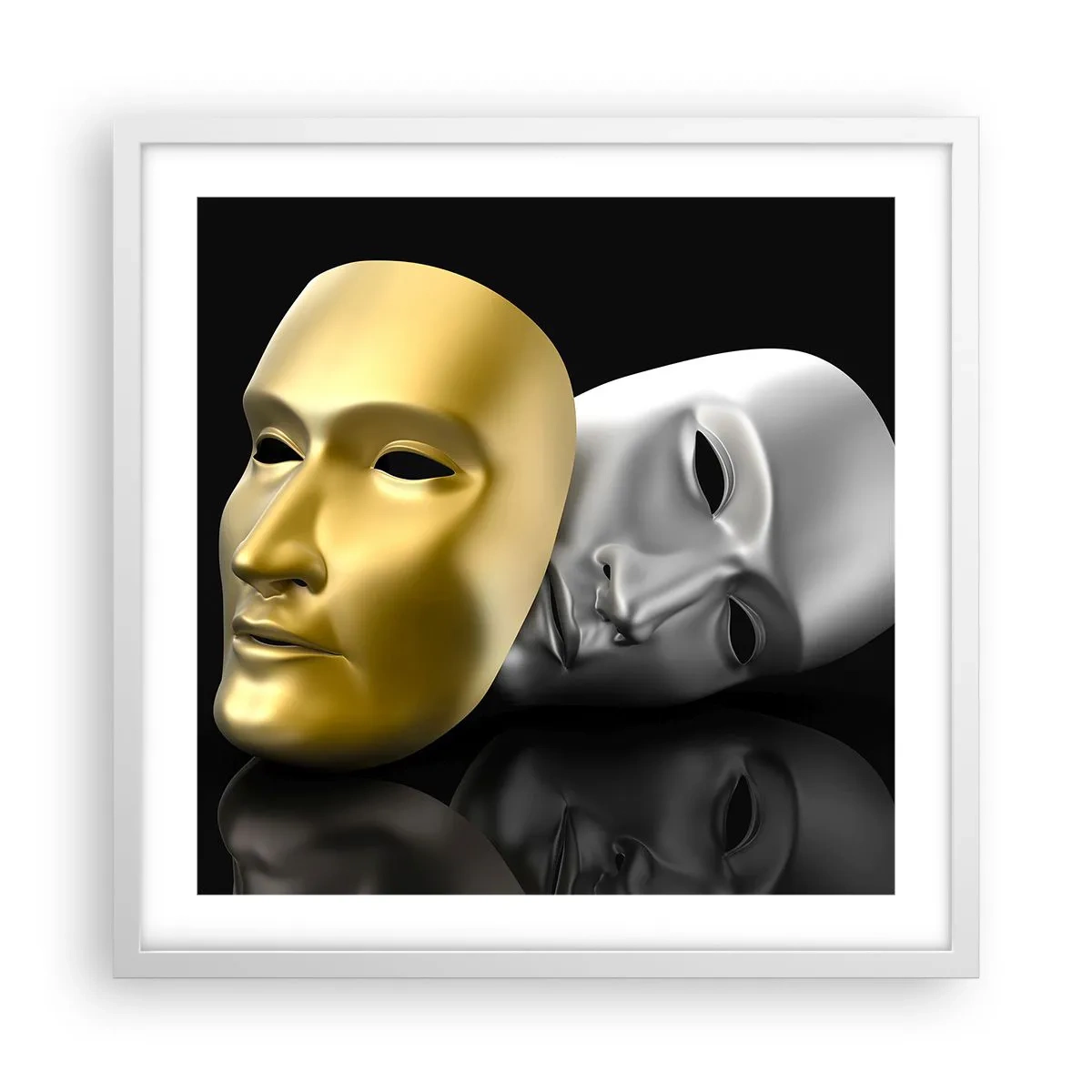 Poster în ramă albă - Viața este teatru - 50x50 cm