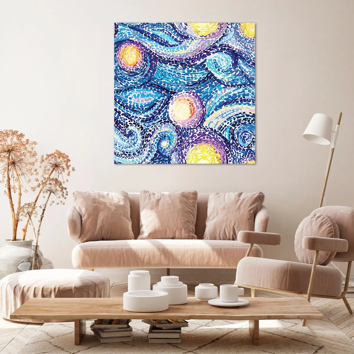 Tablou pe pânză - Dintr-un tablou de van Gogh - 50x50 cm