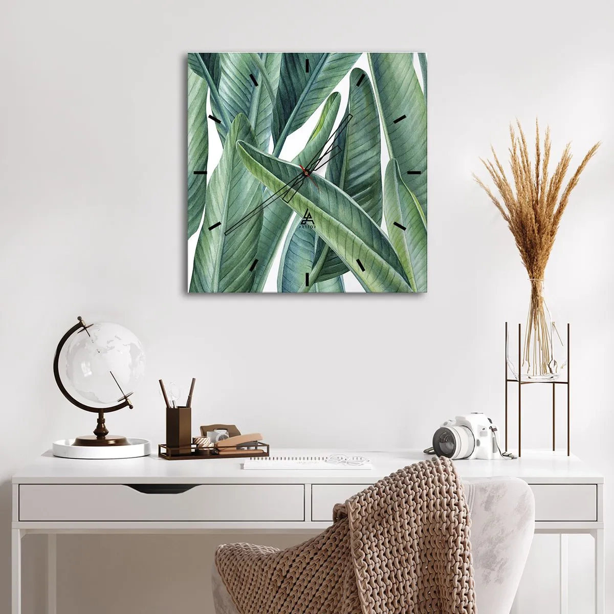 Ceas de perete - Ceas pe sticlă - Verdeața în sine - 40x40 cm