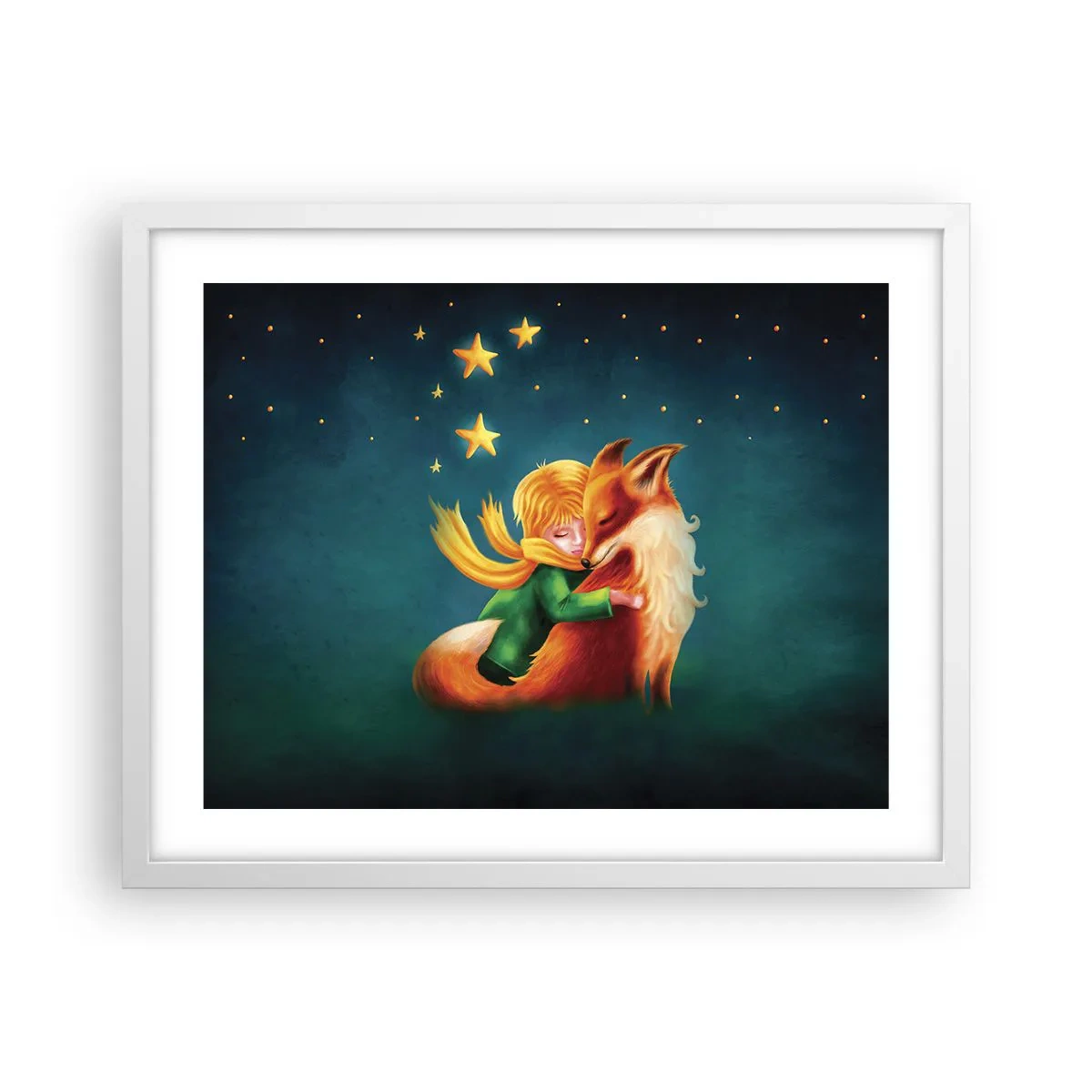 Poster în ramă albă - Micul Prinț - 50x40 cm