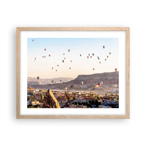 Poster în ramă de stejar deschis - Ca niște nave pe cer - 50x40 cm