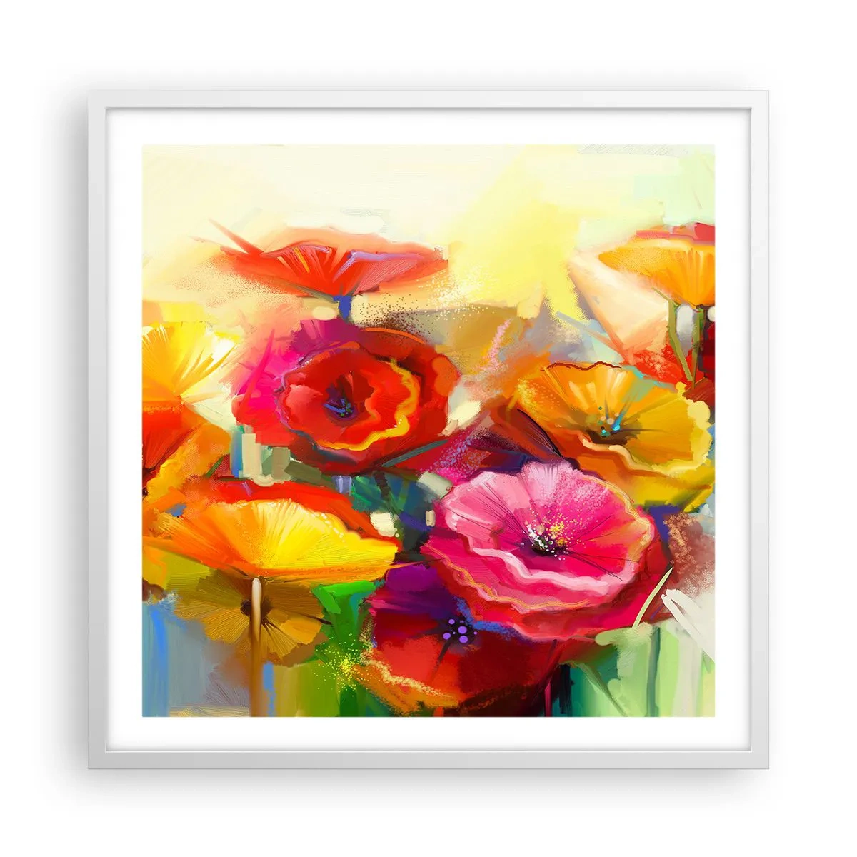 Poster în ramă albă - Nu numai roșu - 60x60 cm