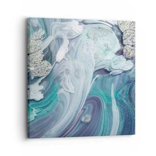 Tablou pe pânză - Râuri de albastru - 30x30 cm