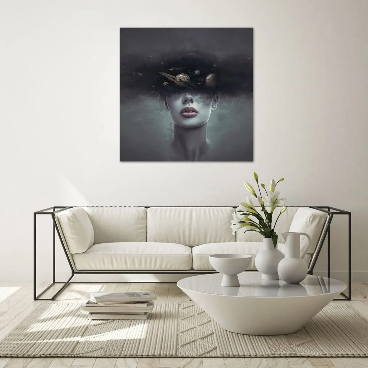 Tablou pe sticlă - Și planetele o iau razna... - 60x60 cm