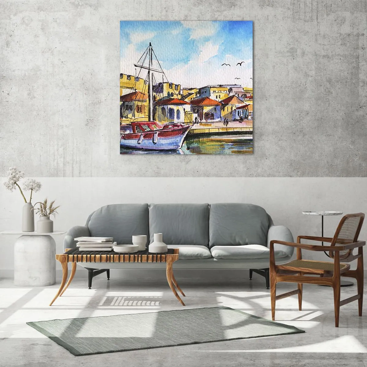 Tablou pe sticlă - Curcubeu după-amiază - 60x60 cm