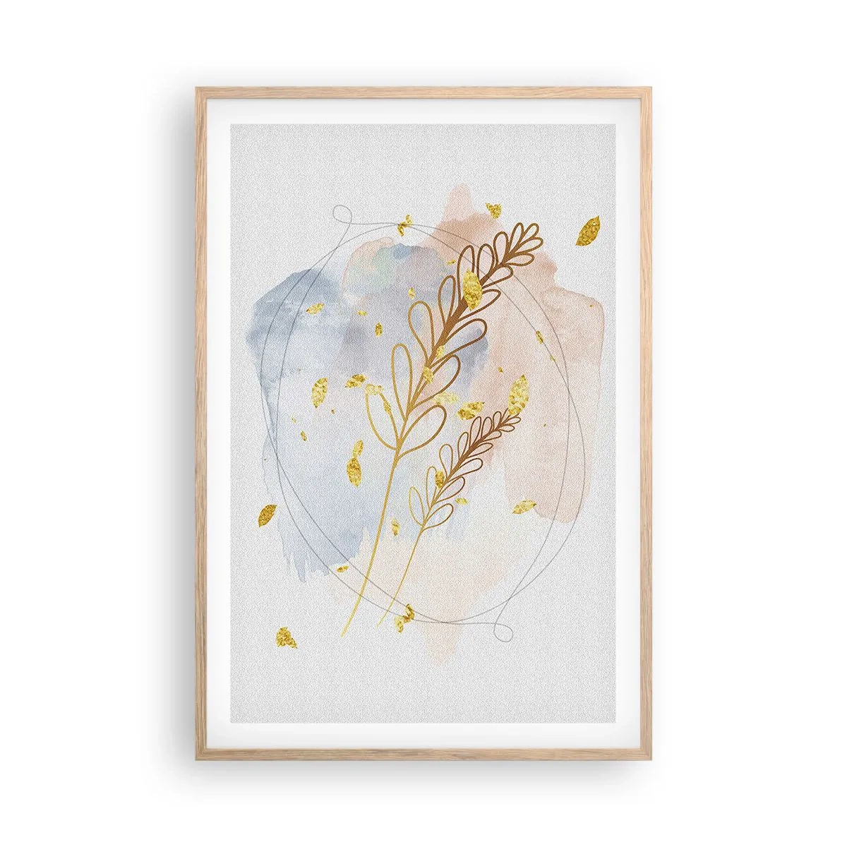 Poster în ramă de stejar deschis - Suflul de aur - 61x91 cm