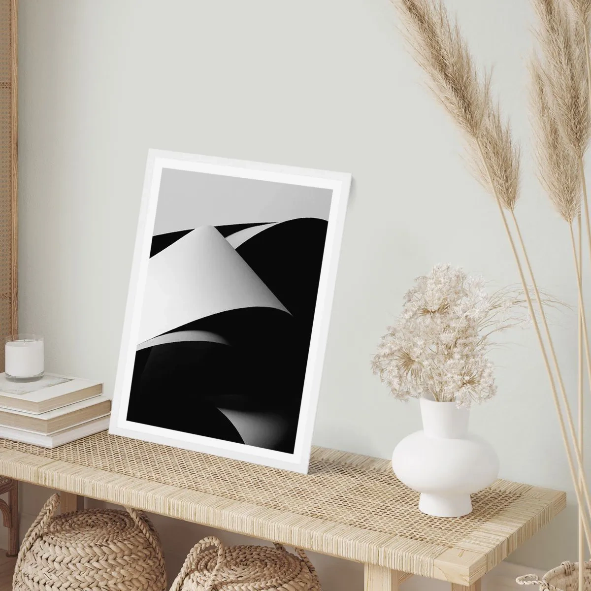 Poster în ramă albă - Planuri de lumină din adâncurile umbrelor - 50x70 cm