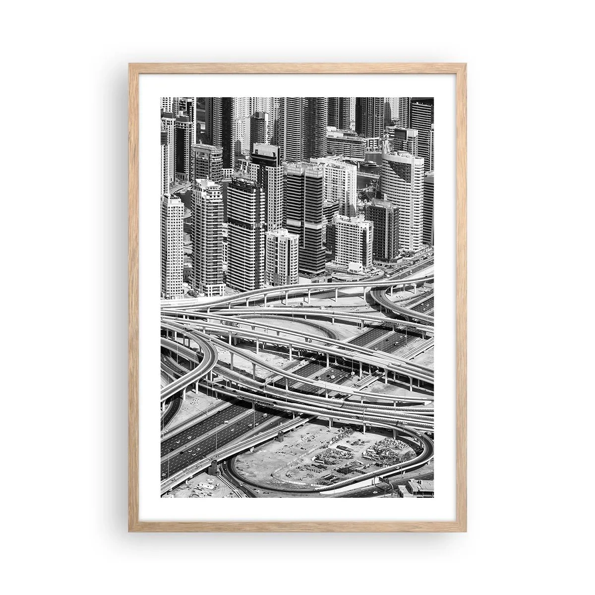 Poster în ramă de stejar deschis - Dubai - orașul imposibil - 50x70 cm