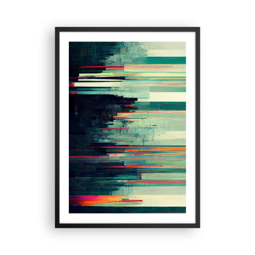 Poster în ramă neagră - Abstracție modernă cu linii geometrice - 50x70cm - Oraș futurist - Decorațiune modernă pentru perete pentru living și dormitor ARTTOR
