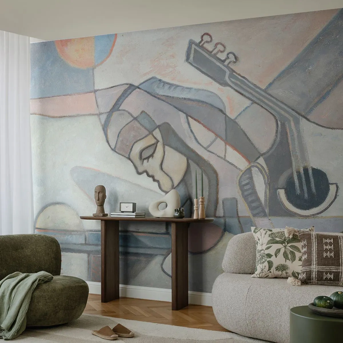 Tapet Autoadeziv Deluxe Sticker - În puterea muzicii - Abstracția, Cubism, oameni - 250x175 cm