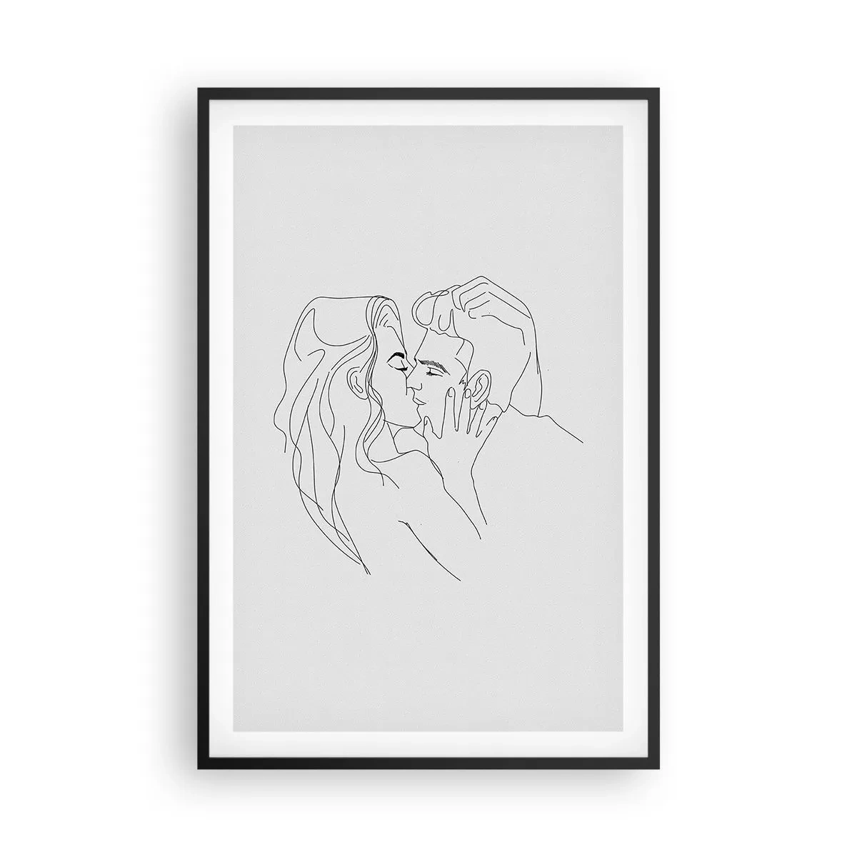Poster în ramă neagră - Cu aceeași linie - 61x91 cm