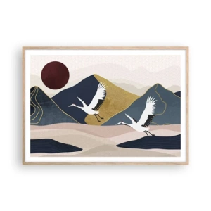 Poster în ramă de stejar deschis - Și ziua a zburat din nou - 100x70 cm