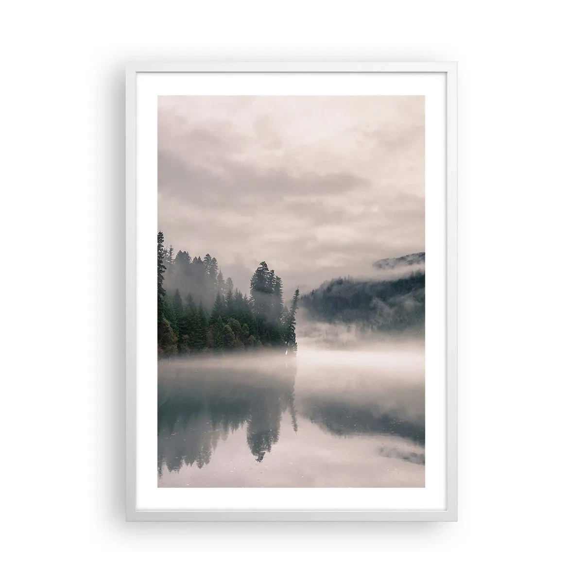 Poster în ramă albă - În reverie, în ceață - 50x70 cm