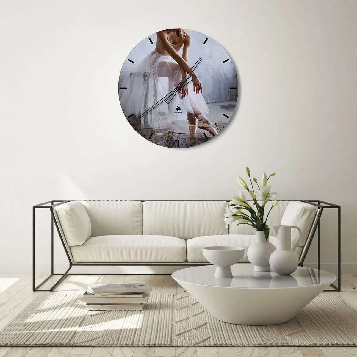 Ceas de perete - Ceas pe sticlă - Înainte ca luminile rampei să strălucească - 40x40 cm