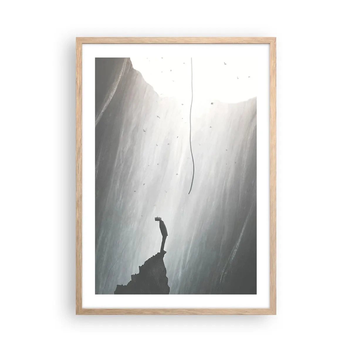 Poster în ramă de stejar deschis - Există întotdeauna o cale de ieșire - 50x70 cm