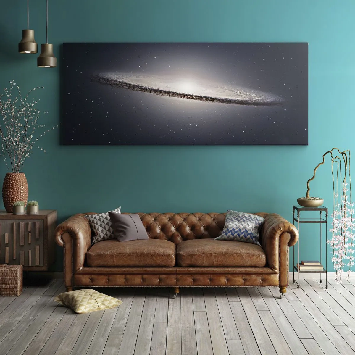 Tablou pe pânză - Cu mult timp în urmă, într-o galaxie foarte, foarte îndepărtată... - 140x50 cm