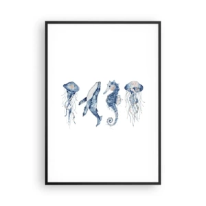 Poster în ramă neagră - Fauna marină sălbatică - 70x100 cm
