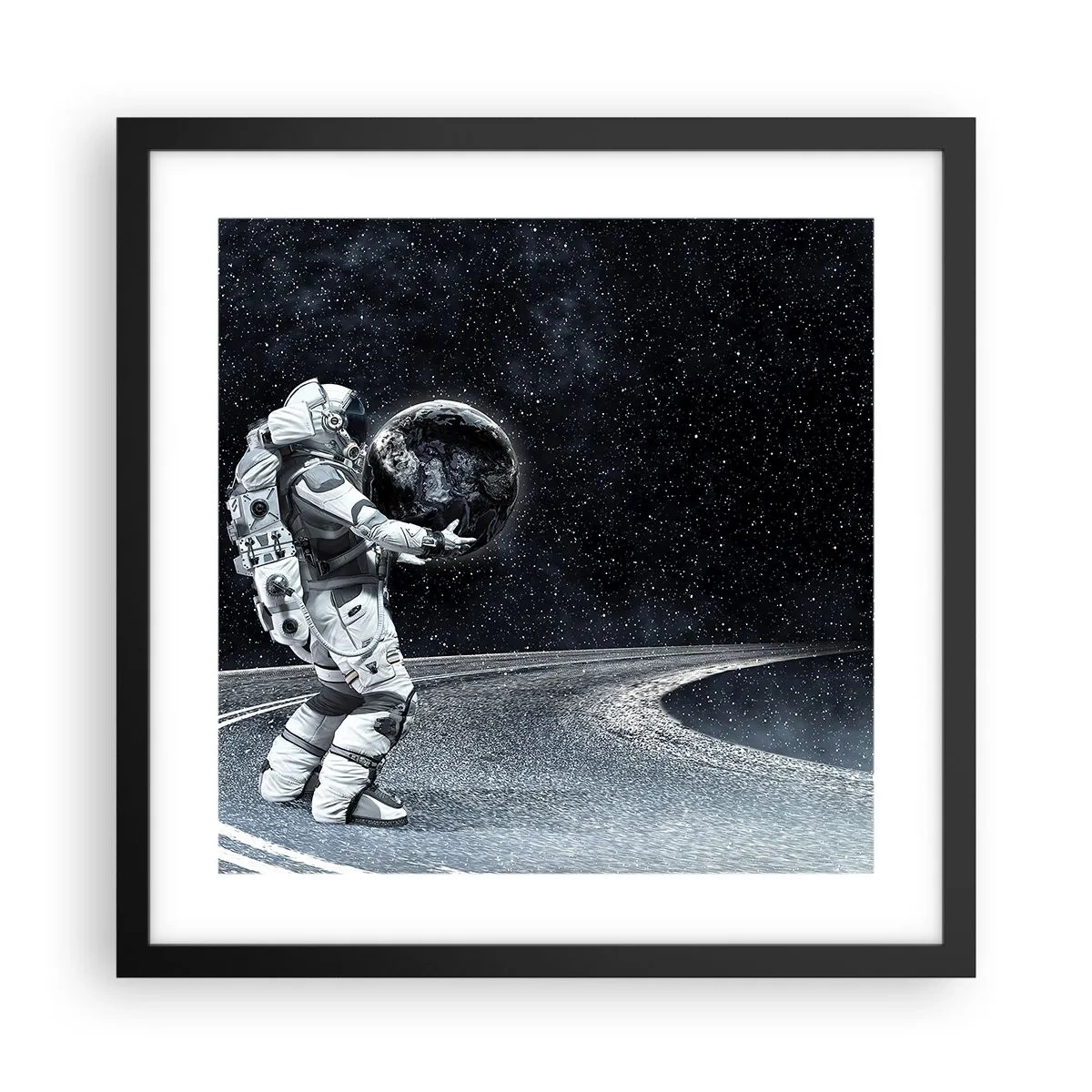 Poster în ramă neagră - Pe Calea Lactee - 40x40 cm