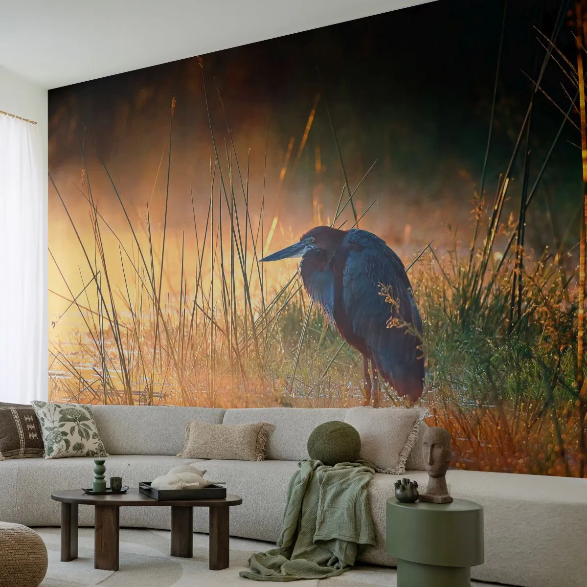 Tapet Standard Eco - Lasă-mă în pace cu aceste fotografii - Stârc, Pasăre, Natură - 500x350 cm