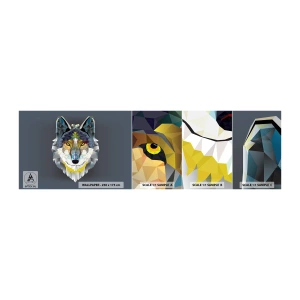 Mostră tapet autocolant Deluxe Sticker - Ce știm despre lup - Abstracția, Lup, Animale - 100x30 cm