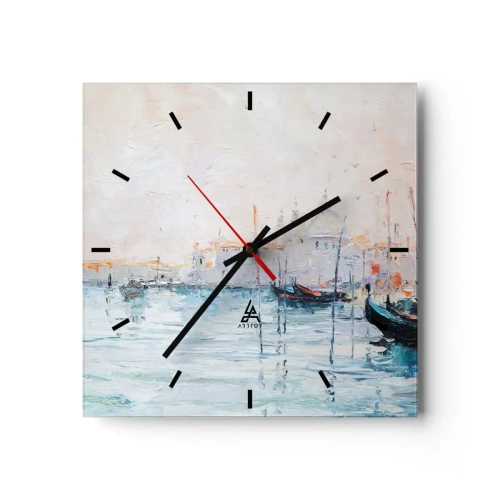 Ceas de perete - Ceas pe sticlă - În spatele apei, în spatele ceții - 30x30 cm