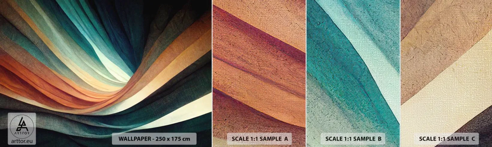 Mostră tapet Premium Canvas - Țesute din culori - Bucată, Abstracția, Linii - 100x30 cm
