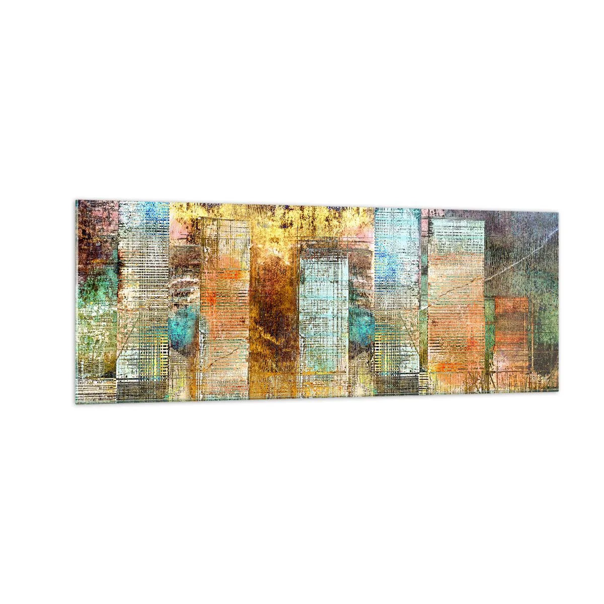 Tablou pe sticlă - Metropola însorită - 140x50 cm