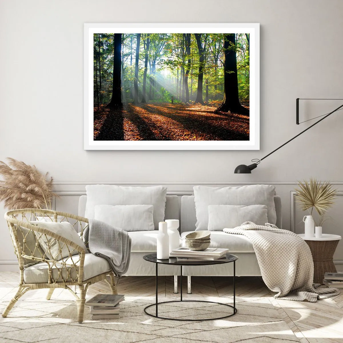 Poster în ramă albă - Străluciri și umbre - 70x50 cm