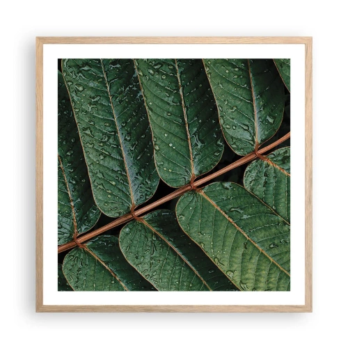 Poster în ramă de stejar deschis - Într-un ritm verde - 60x60 cm