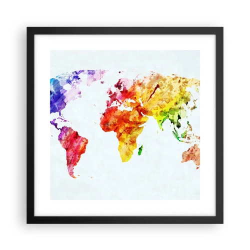 Poster în ramă neagră - Toate culorile lumii - 40x40 cm