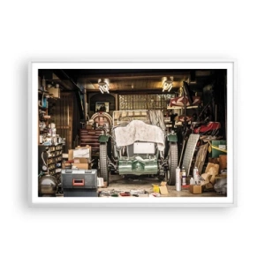 Poster în ramă albă - Înapoi în trecut - 100x70 cm