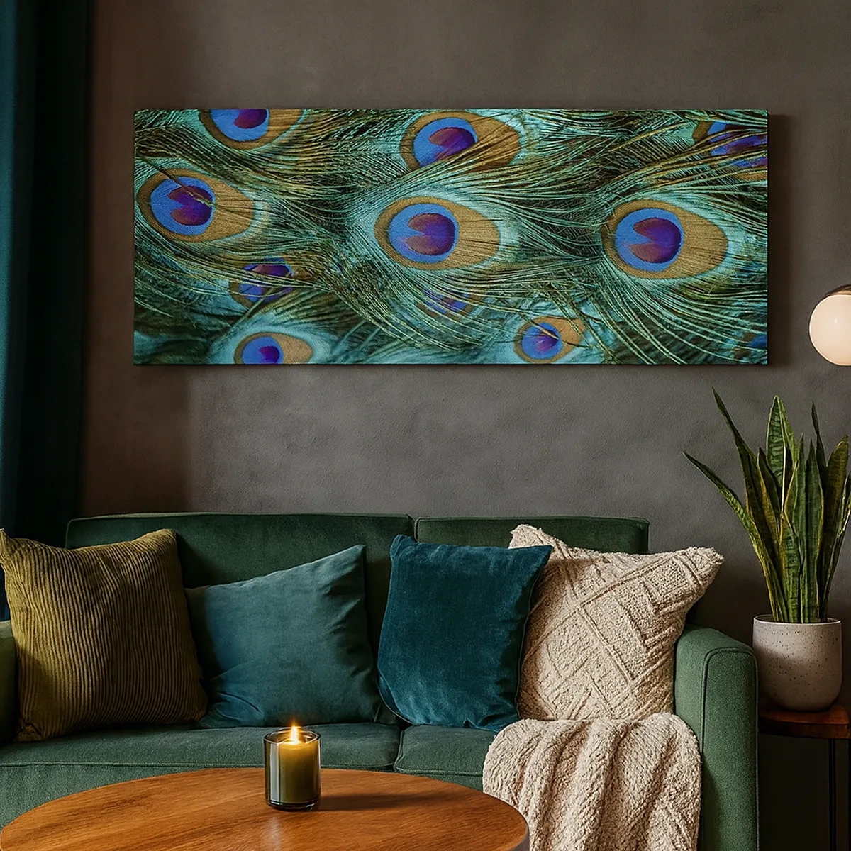 Tablou pe pânză - O privire cu ochi de păun - 30x30 cm