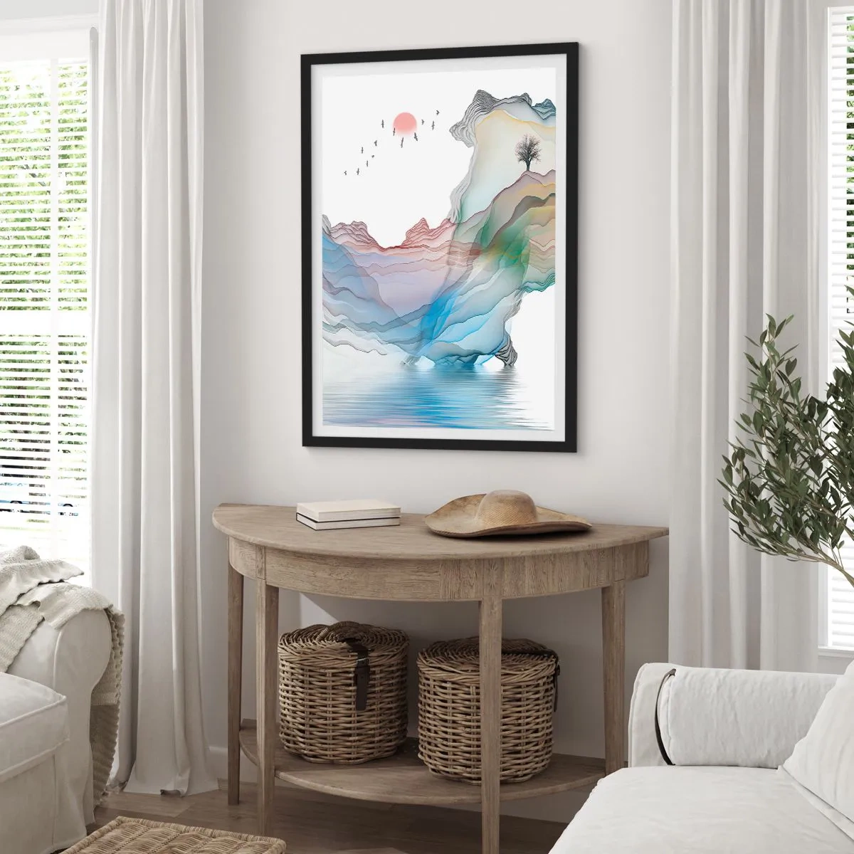 Poster în ramă neagră - Spre munții de cristal - 40x50 cm