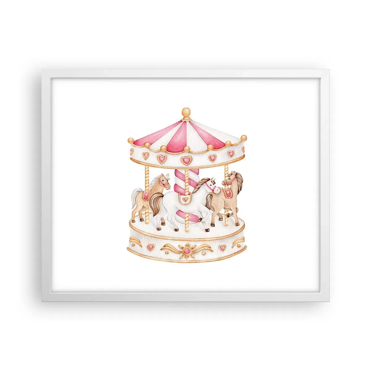 Poster în ramă albă - Lumea dulce a copilăriei - 50x40 cm