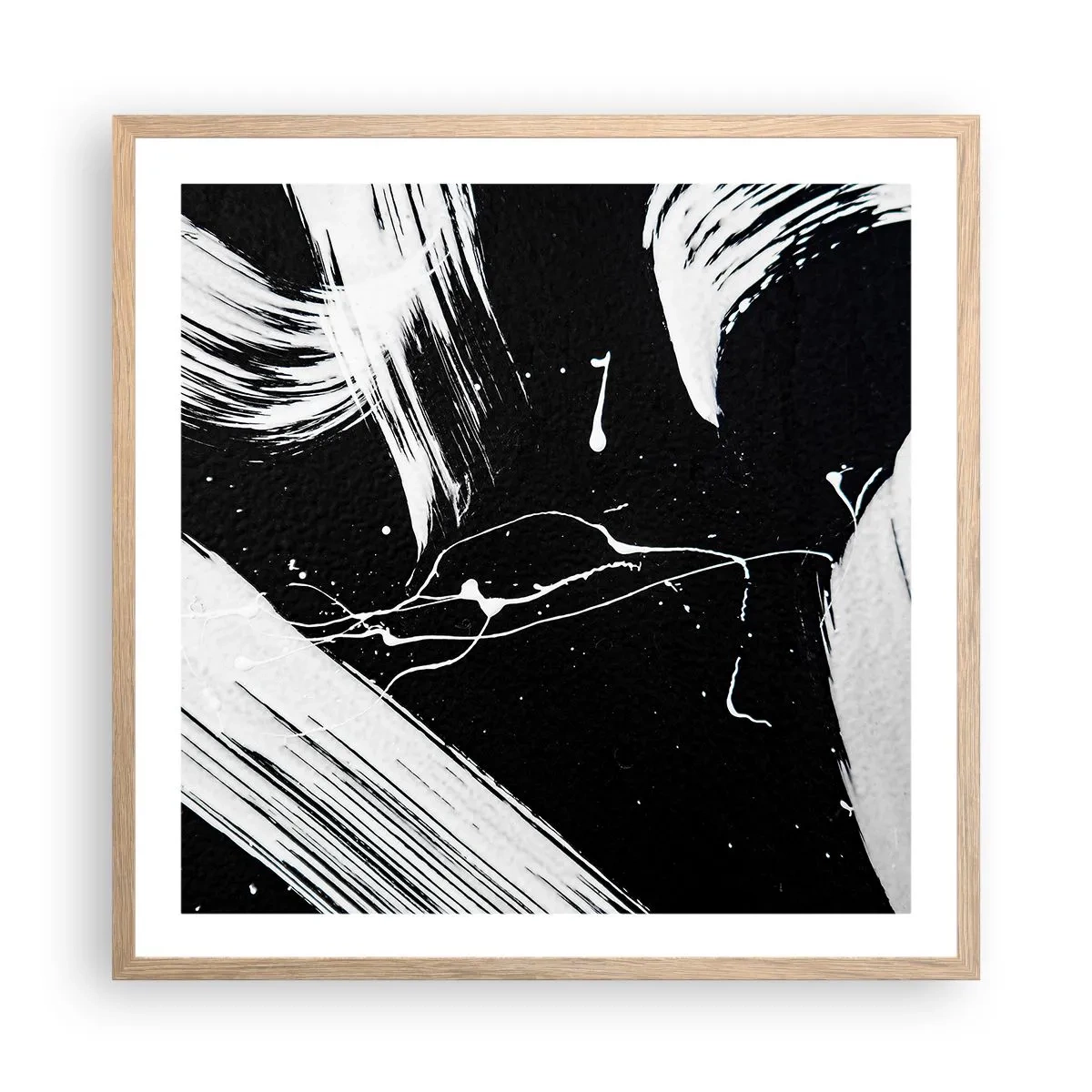 Poster în ramă de stejar deschis - Abisul întunericului - 60x60 cm