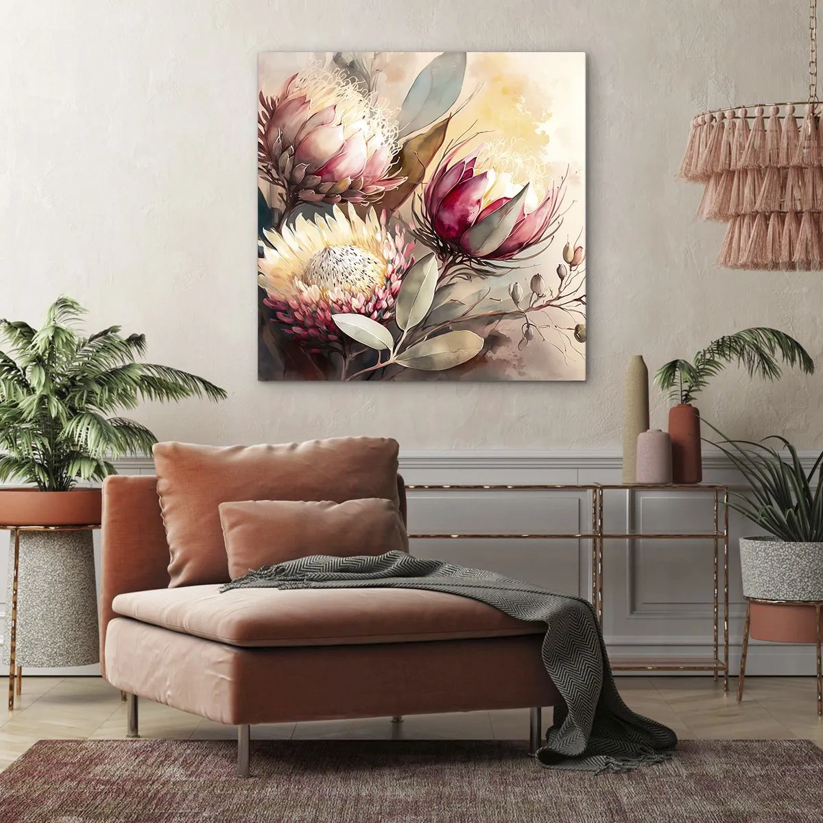 Tablou pe pânză - Profil și en face - 70x70 cm