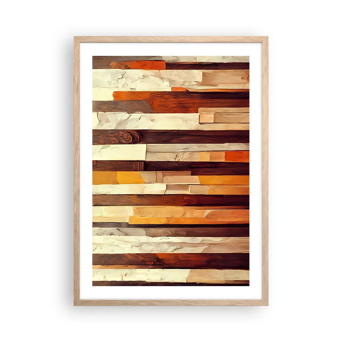 Poster în ramă de stejar deschis - Imnul copacilor din pădure - 50x70 cm