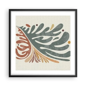 Poster în ramă neagră - Frunză multicoloră - 50x50 cm