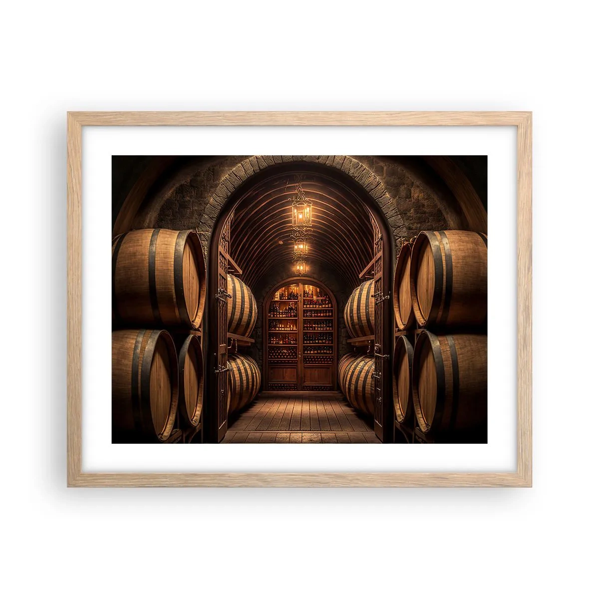 Poster în ramă de stejar deschis - Beciul cu atmosferă - 50x40 cm