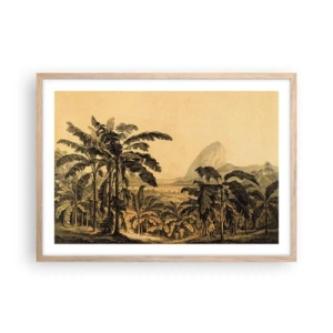 Poster în ramă de stejar deschis - În stil colonial - 70x50 cm