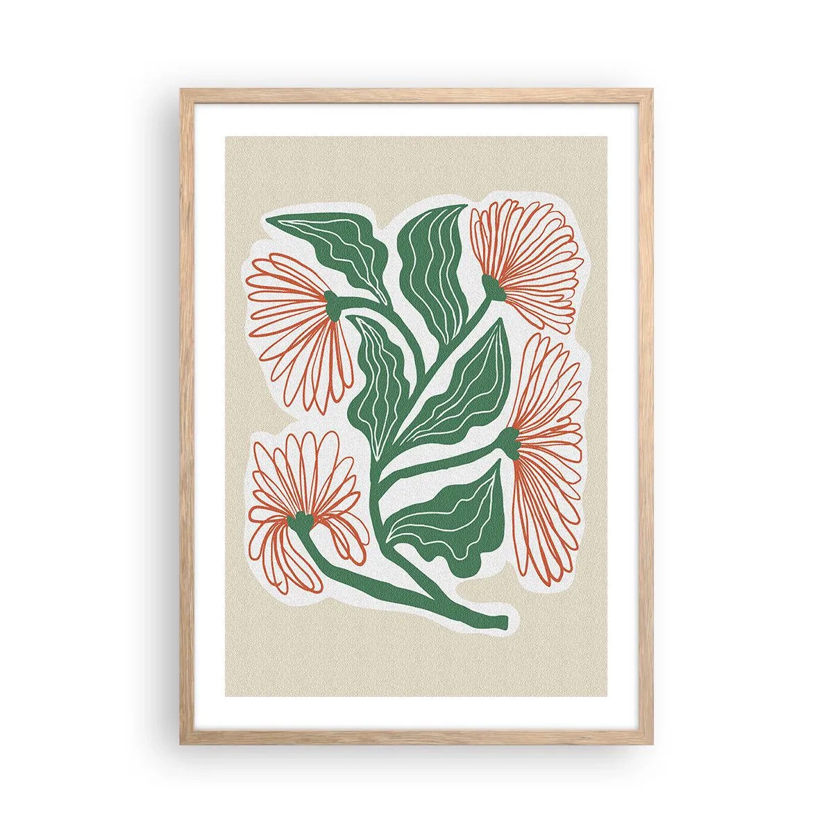 Poster în ramă de stejar deschis - Folclor modern - 50x70 cm