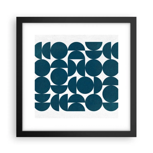 Poster în ramă neagră - Cercuri și semicercuri - 30x30 cm