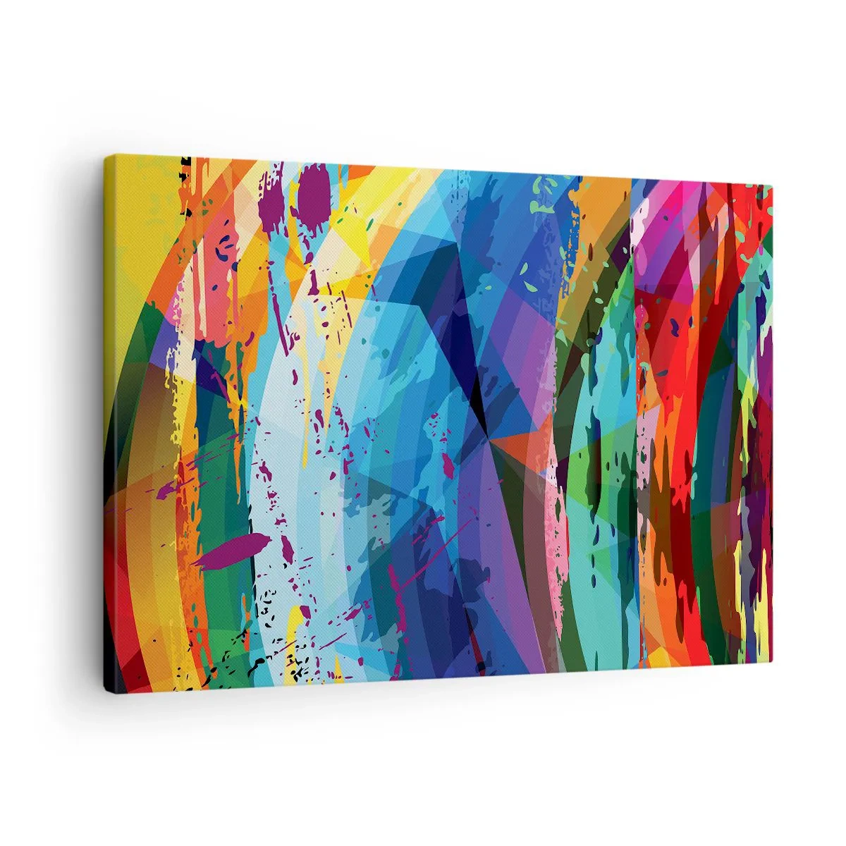 Tablou pe pânză Canvas - Abstracție colorată în modele și forme dinamice - 70x50cm - Amețeli colorate - Decorațiune modernă pentru perete pentru living și dormitor ARTTOR