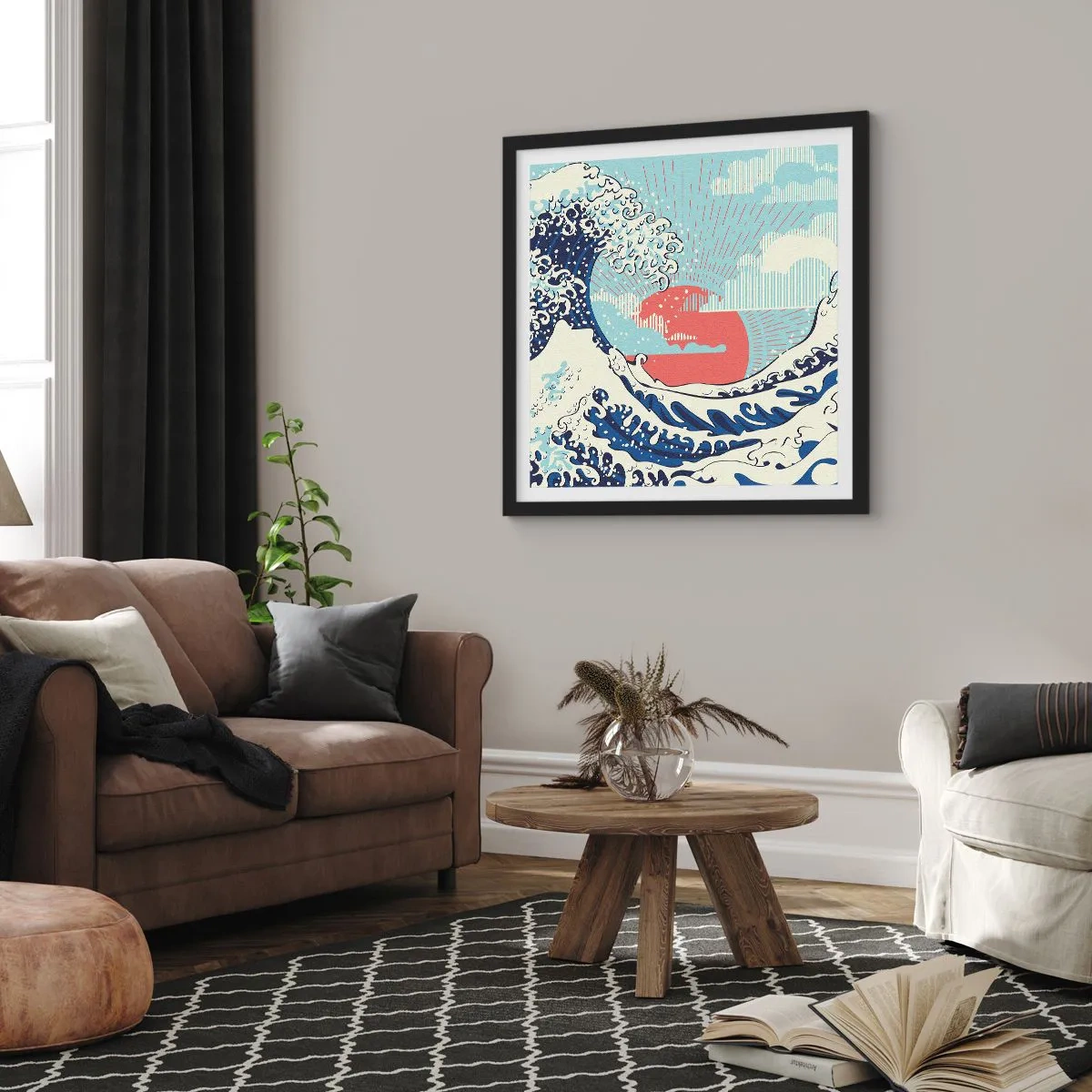 Poster în ramă neagră - Din inspirații japoneze - 40x40 cm