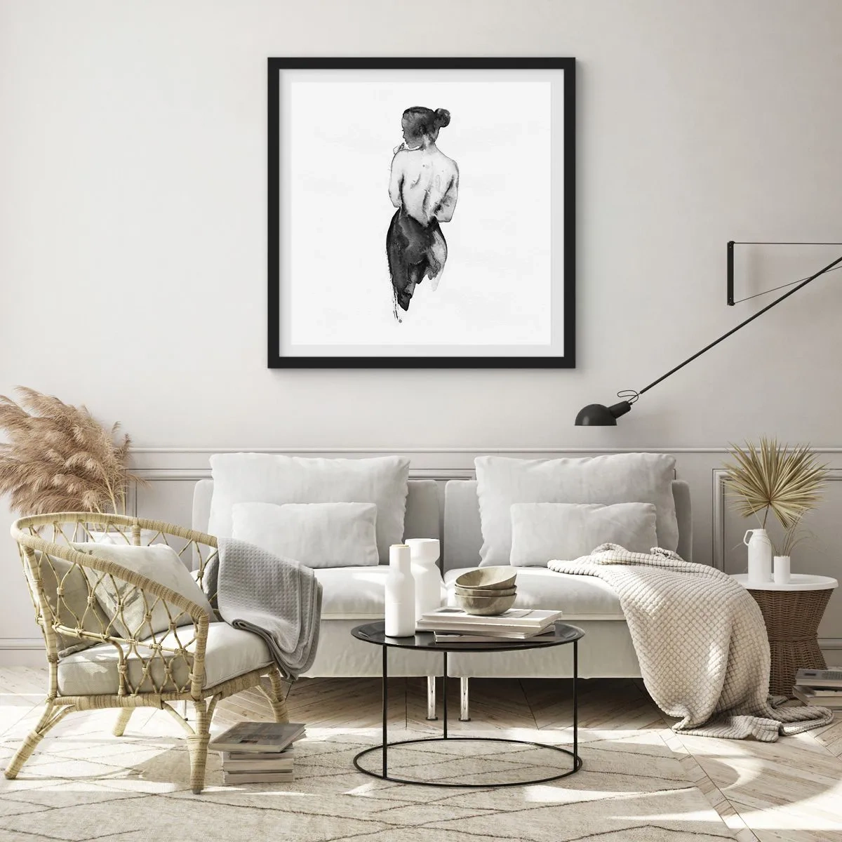 Poster în ramă neagră - Cu ea lumea dispare - 60x60 cm