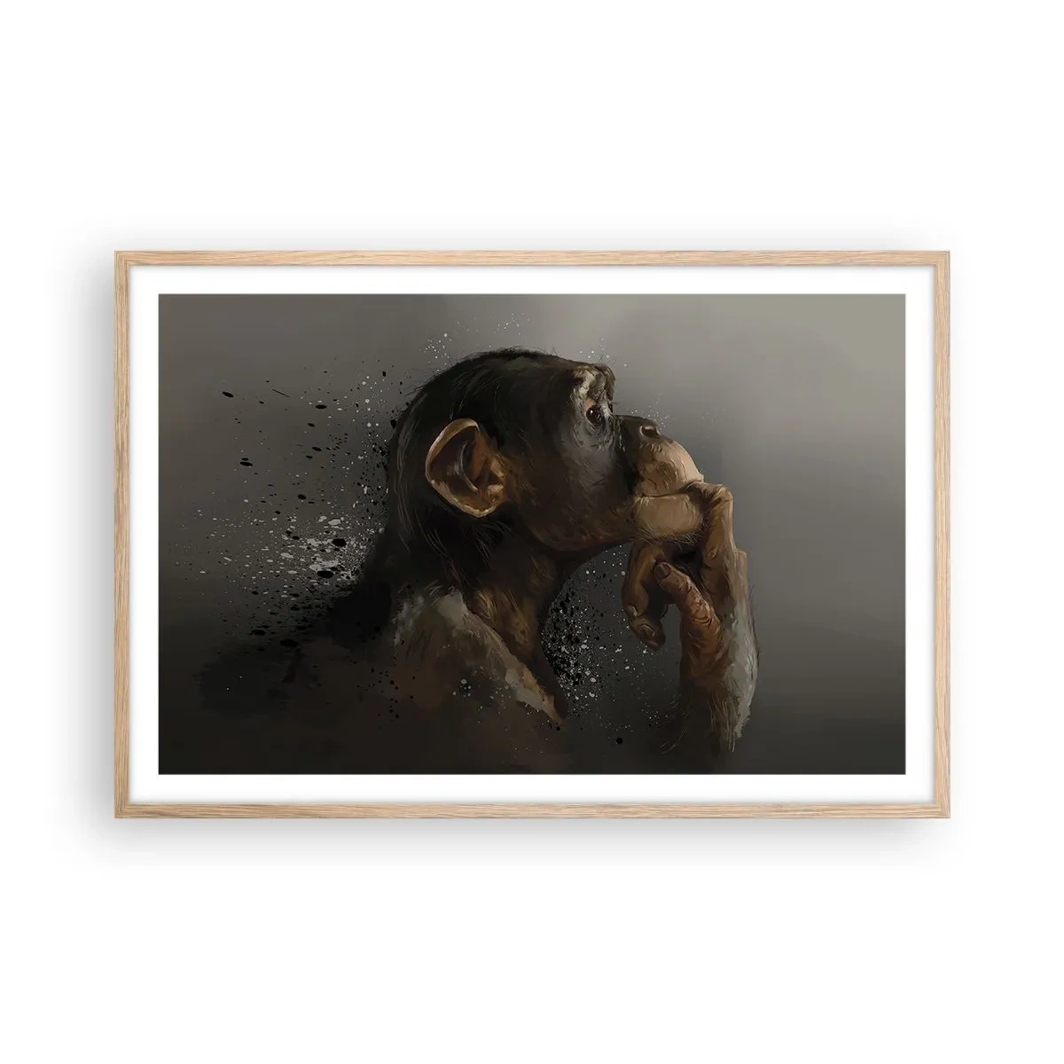 Poster în ramă de stejar deschis - Cu siguranță, gânditorul - 91x61 cm