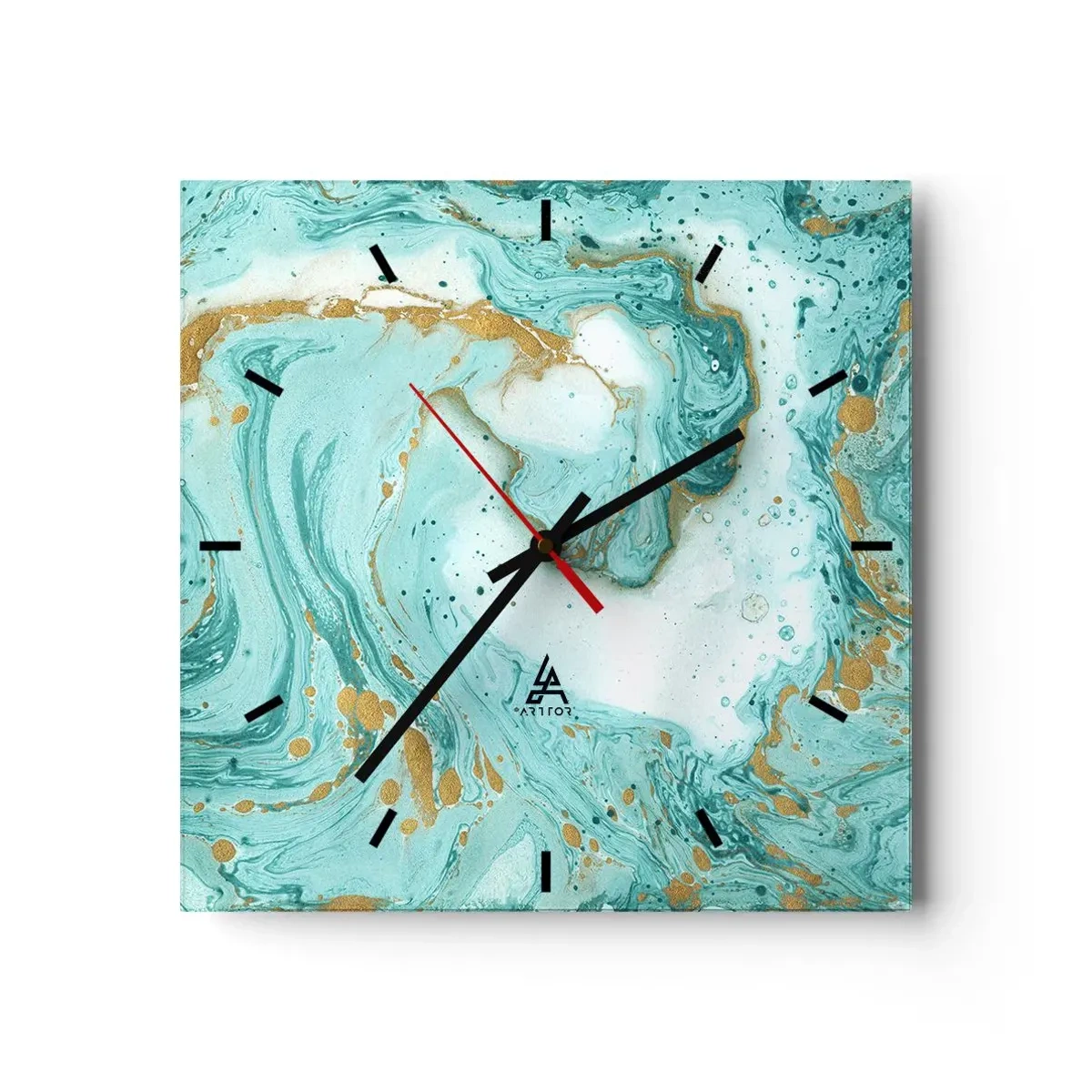 Ceas de perete - Ceas pe sticlă - Sub marele val al perioadei Edo - 30x30 cm